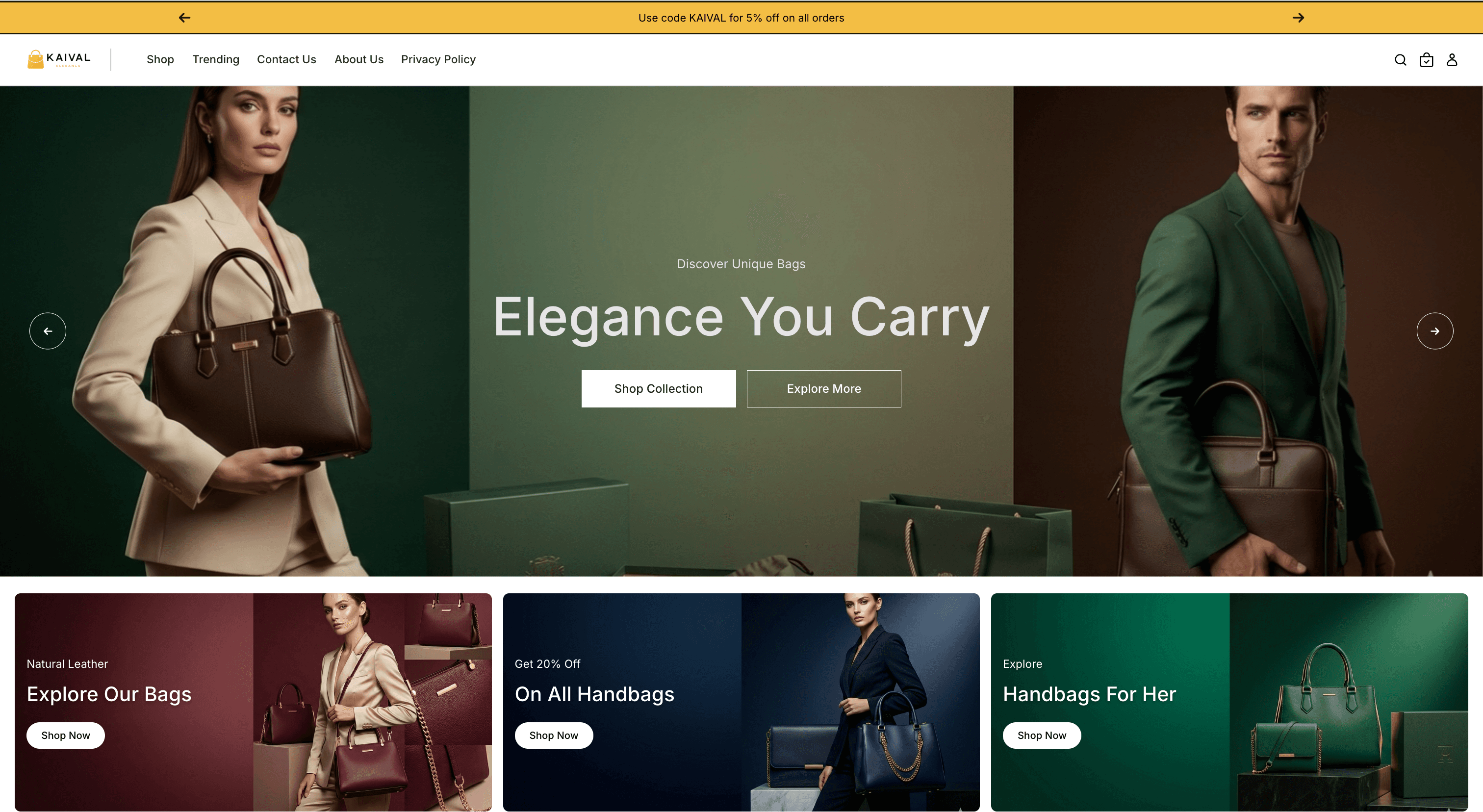 An exquisite handbags and bags store