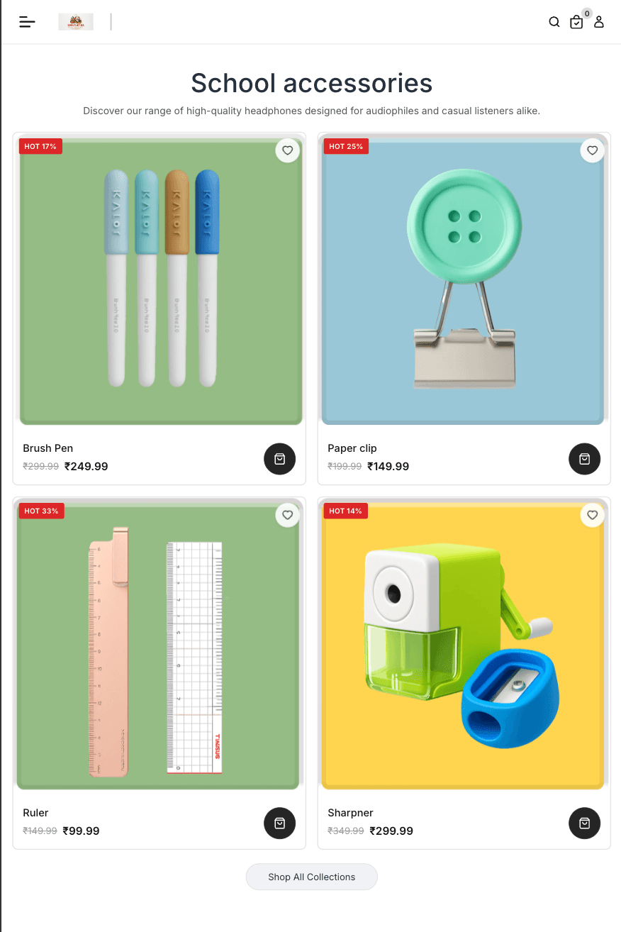 An art, craft and stationery website