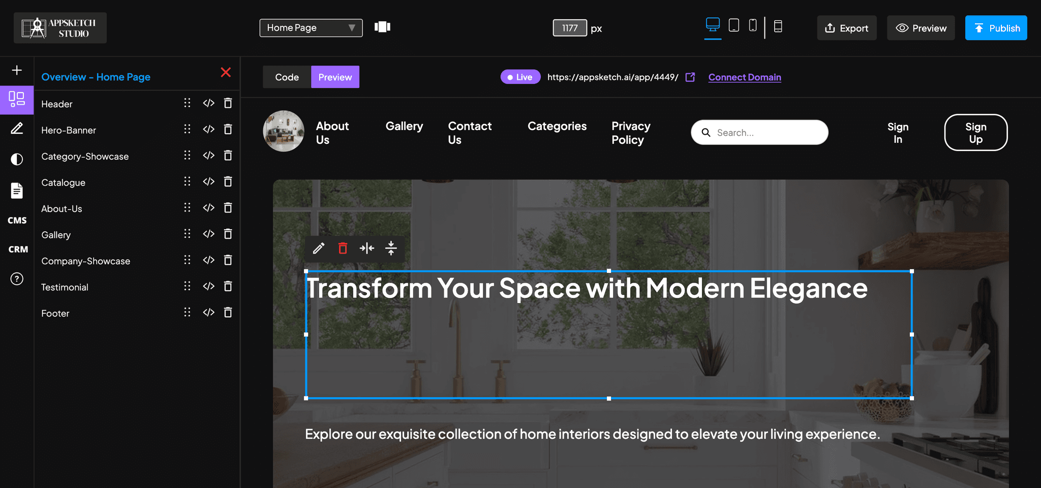 AI-Powered Website Builder workflow