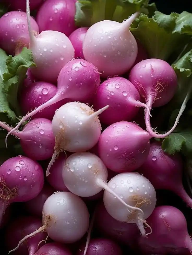 Radish (especially red and white varieties)