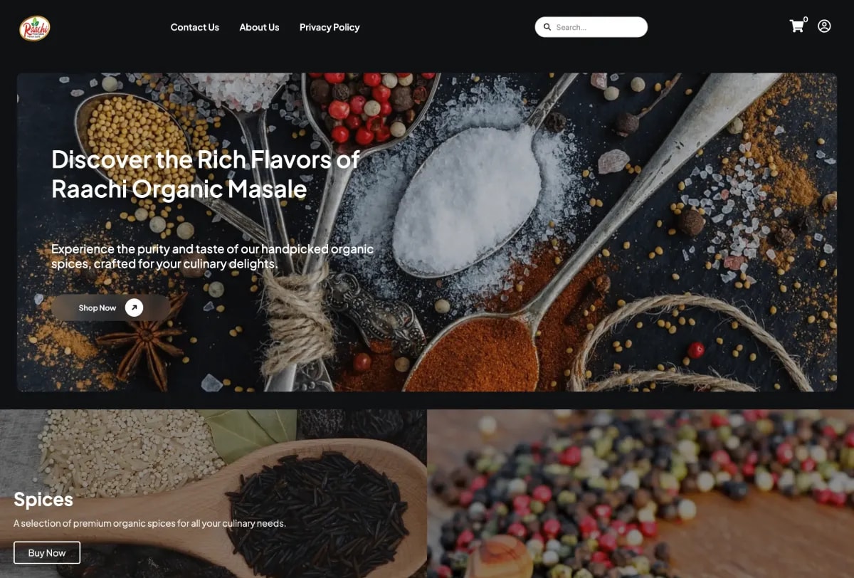 An Elegant and premium e commerce selling experience website layout screenshot
