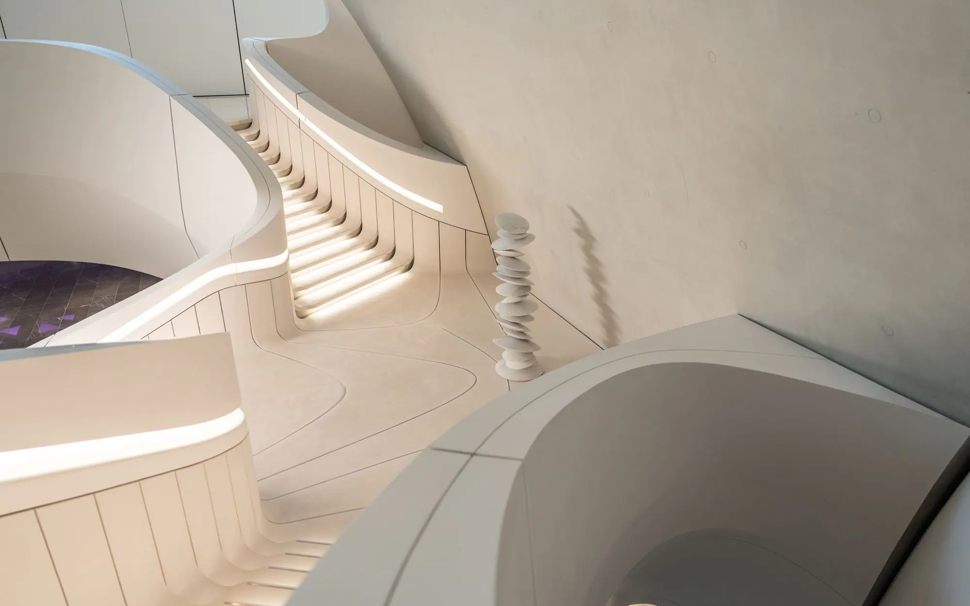 A stair in a light well