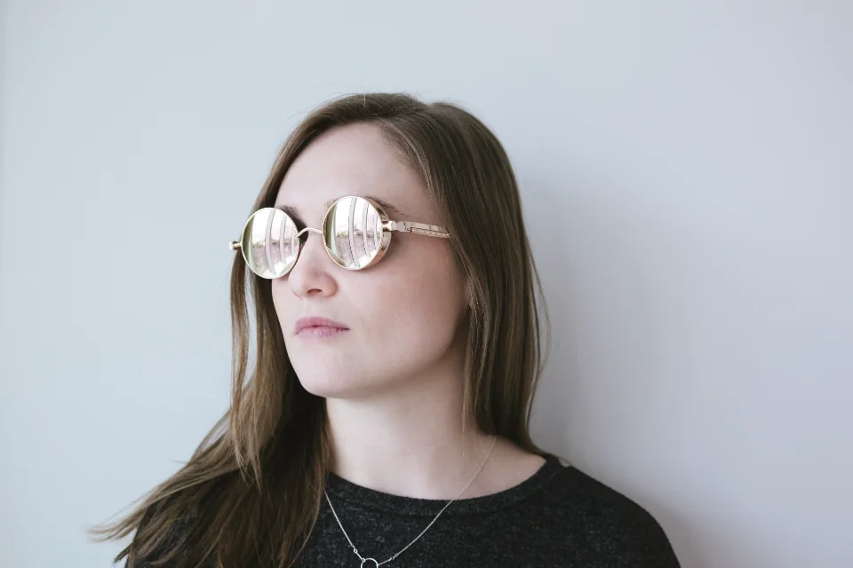 A client wearing Maison Oré frames