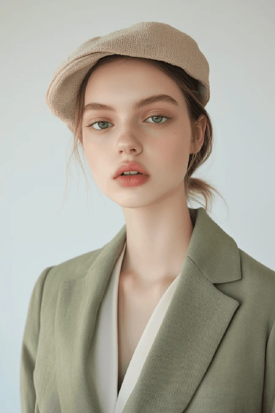 Single Breasted Convertible Blazer with Removable Collar Detail