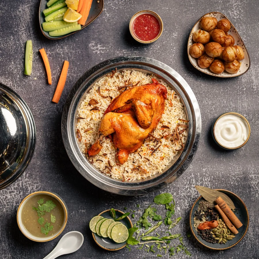 Korean style chicken biryani bowl