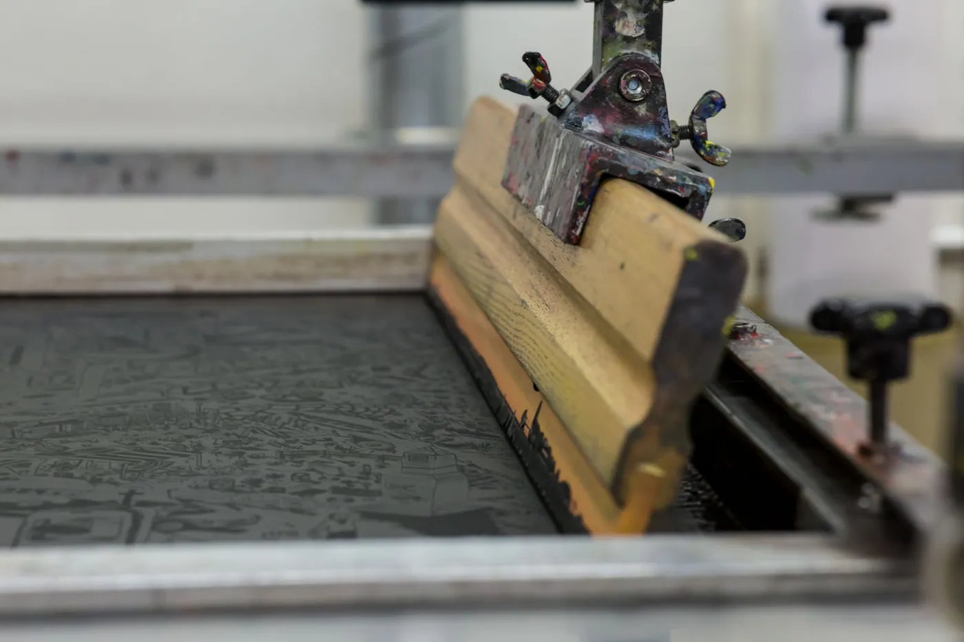 Screen printing at the Kerbside print room