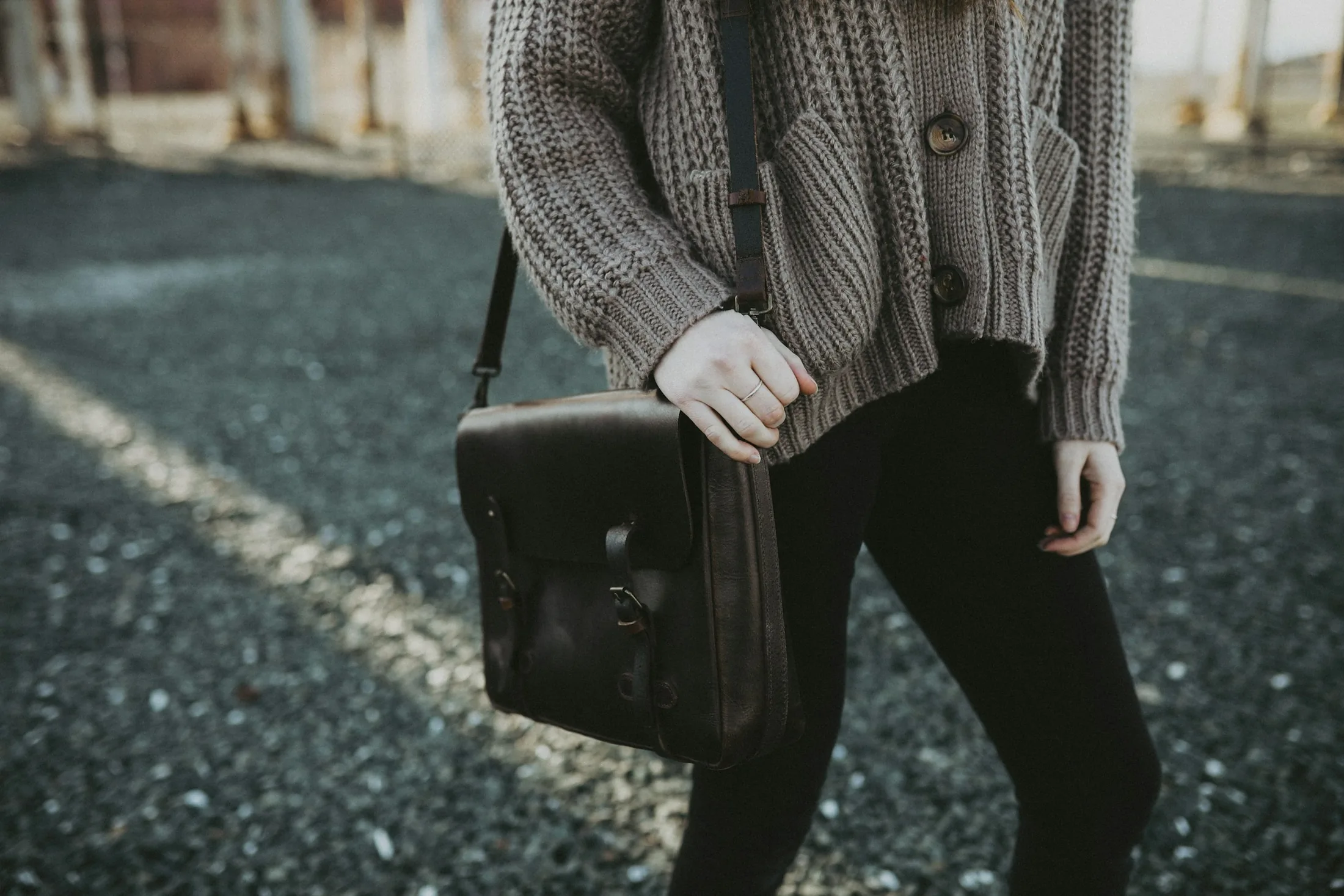 A Karvelle bag carried on the street