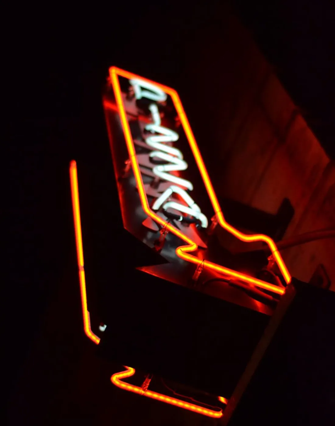 A neon sign tested for a launch