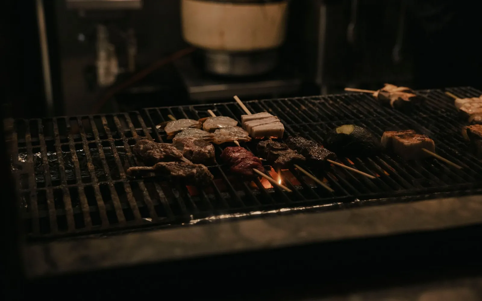 Skewers over the charcoal grill